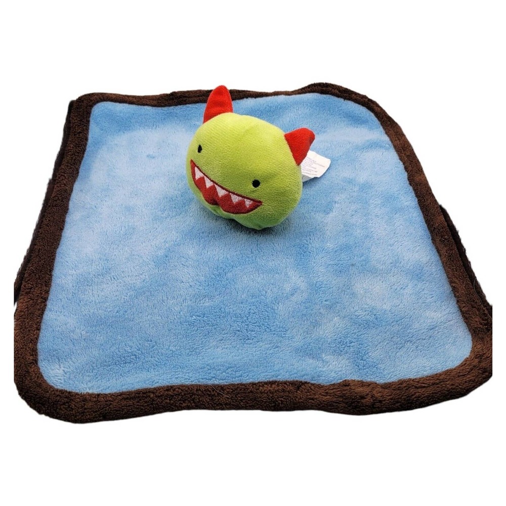 Babies R Us Cuddle Monster Lovey Plush Green Blue Baby Security Blanket Toy 12"